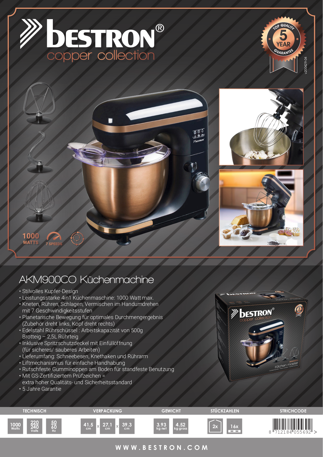 bestron AKM900CO Technical data - ManualMachine.com