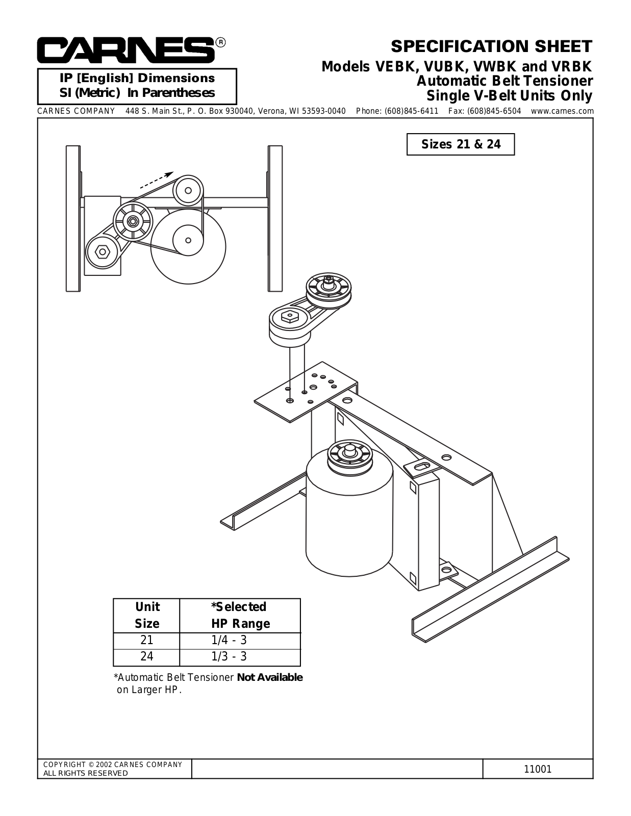 Carnes VEBK User Manual