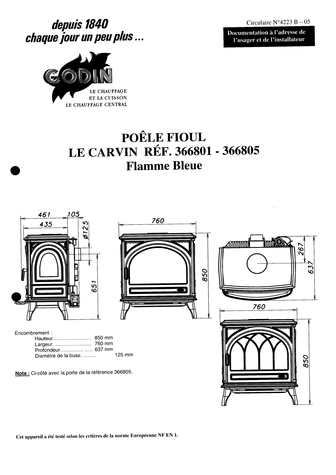 GODIN 366801, 366805 User Manual