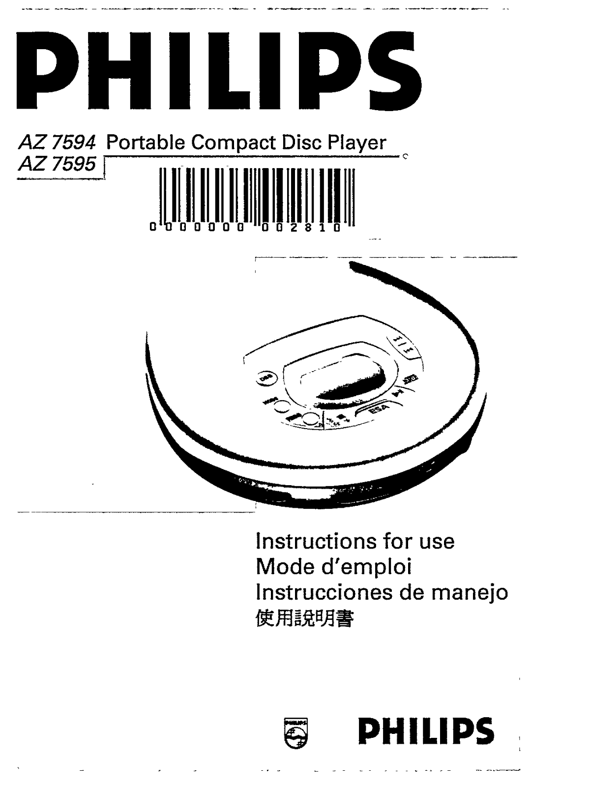 Philips AZ 7595-00 User Manual