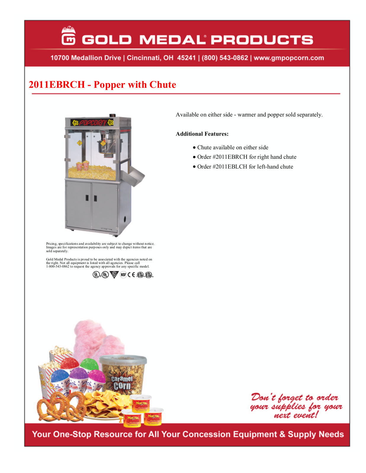 Gold Medal 2011EBRCH User Manual