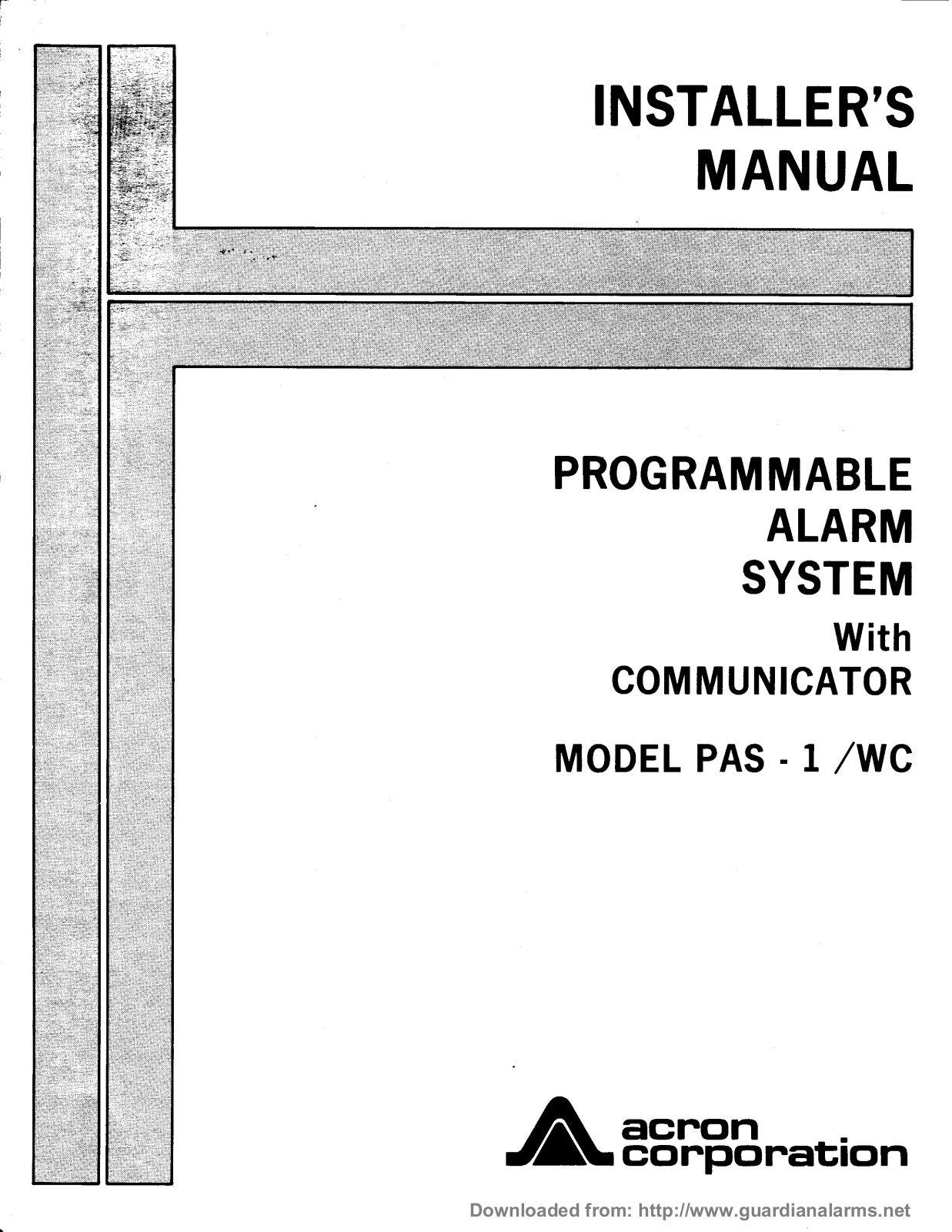 Acron PAS-1 WC User Manual