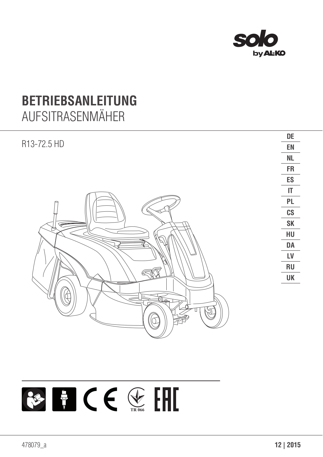 Al-ko R 13-72.5 HD User Manual