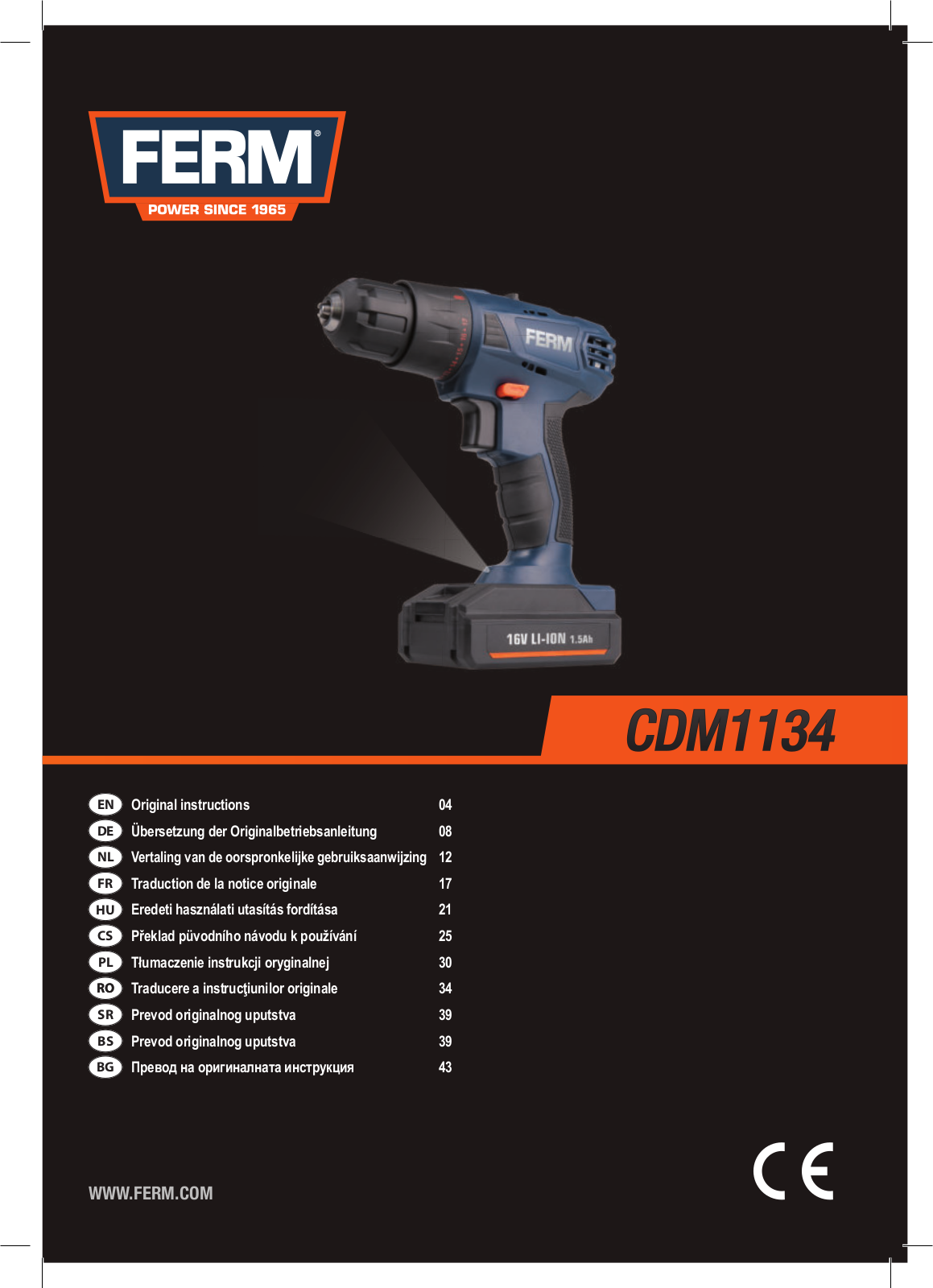 Ferm CDM1134 User guide - ManualMachine.com