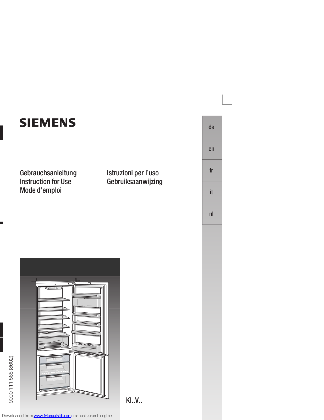 Siemens KI38VA50GB, KI..V Series Instructions For Use Manual