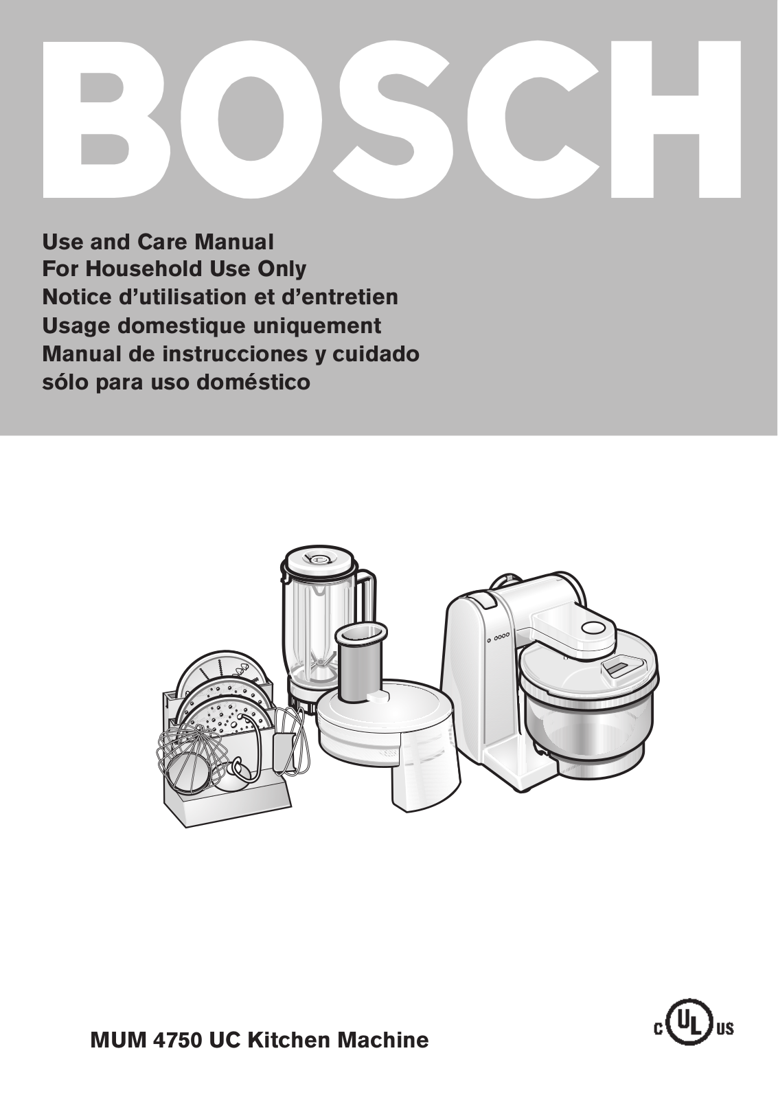 Bosch MUM 4750 UC User Manual