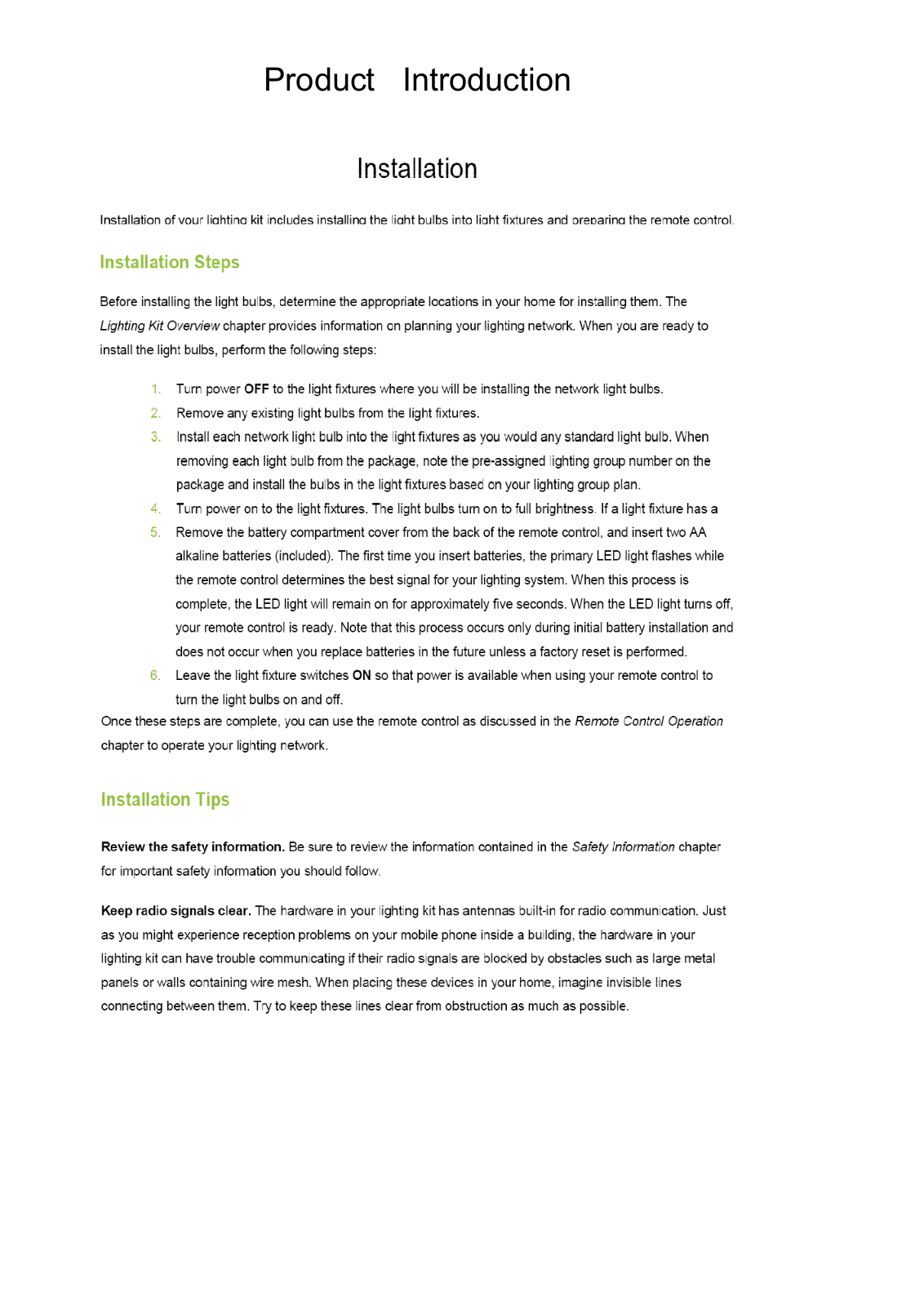 Leedarson Lighting RC4X1WN User Manual