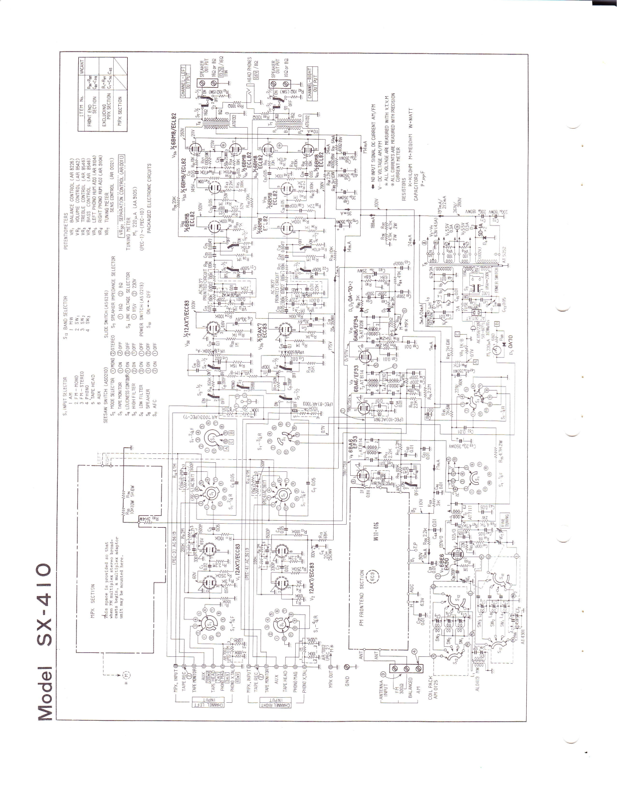 Pioneer SX-410 Schematic