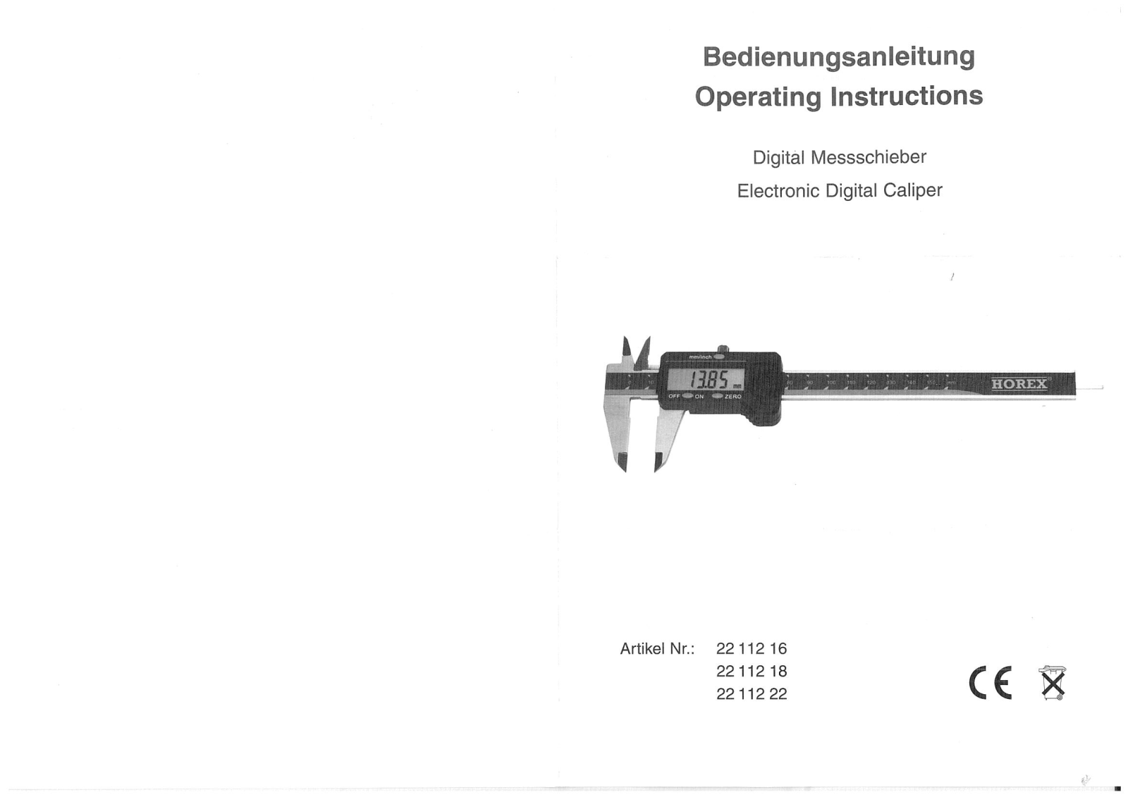 Horex 22112 18, 22112 22 User guide