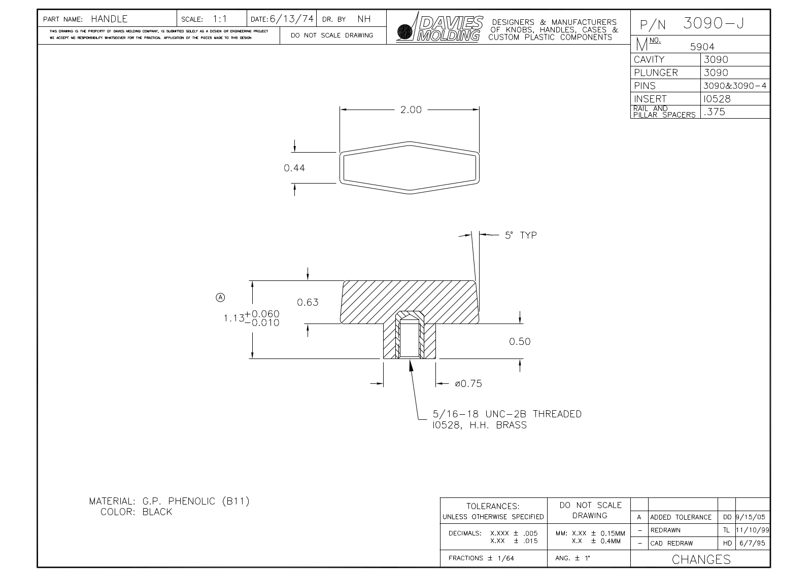 Davies Molding 3090-J Reference Drawing