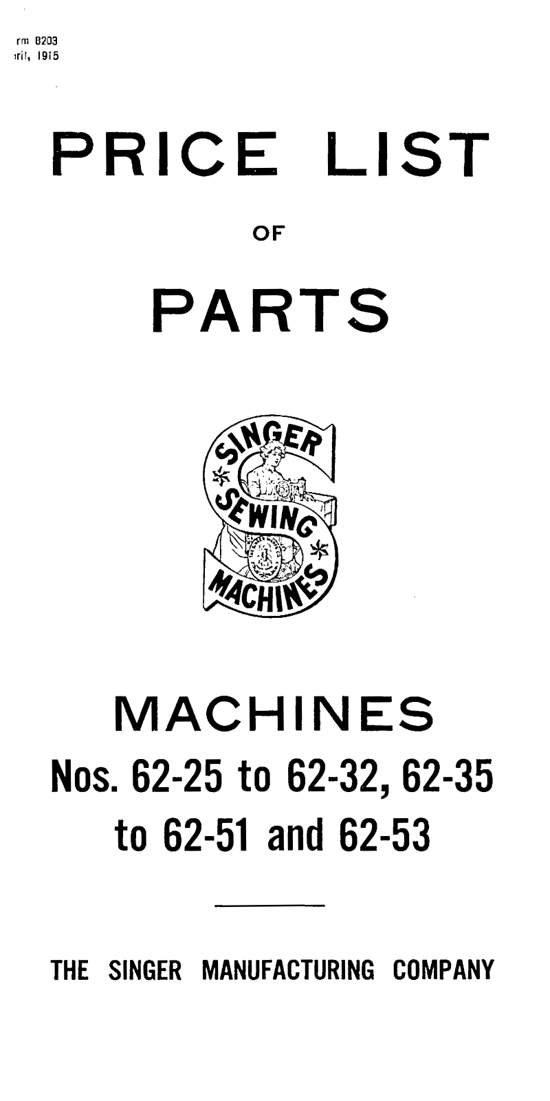 Singer 62-25, 62-26, 62-27, 62-28, 62-29 User Manual