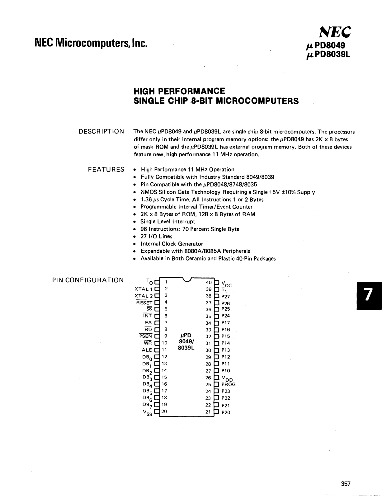 Datasheet UPD8049 Specification - ManualMachine.com