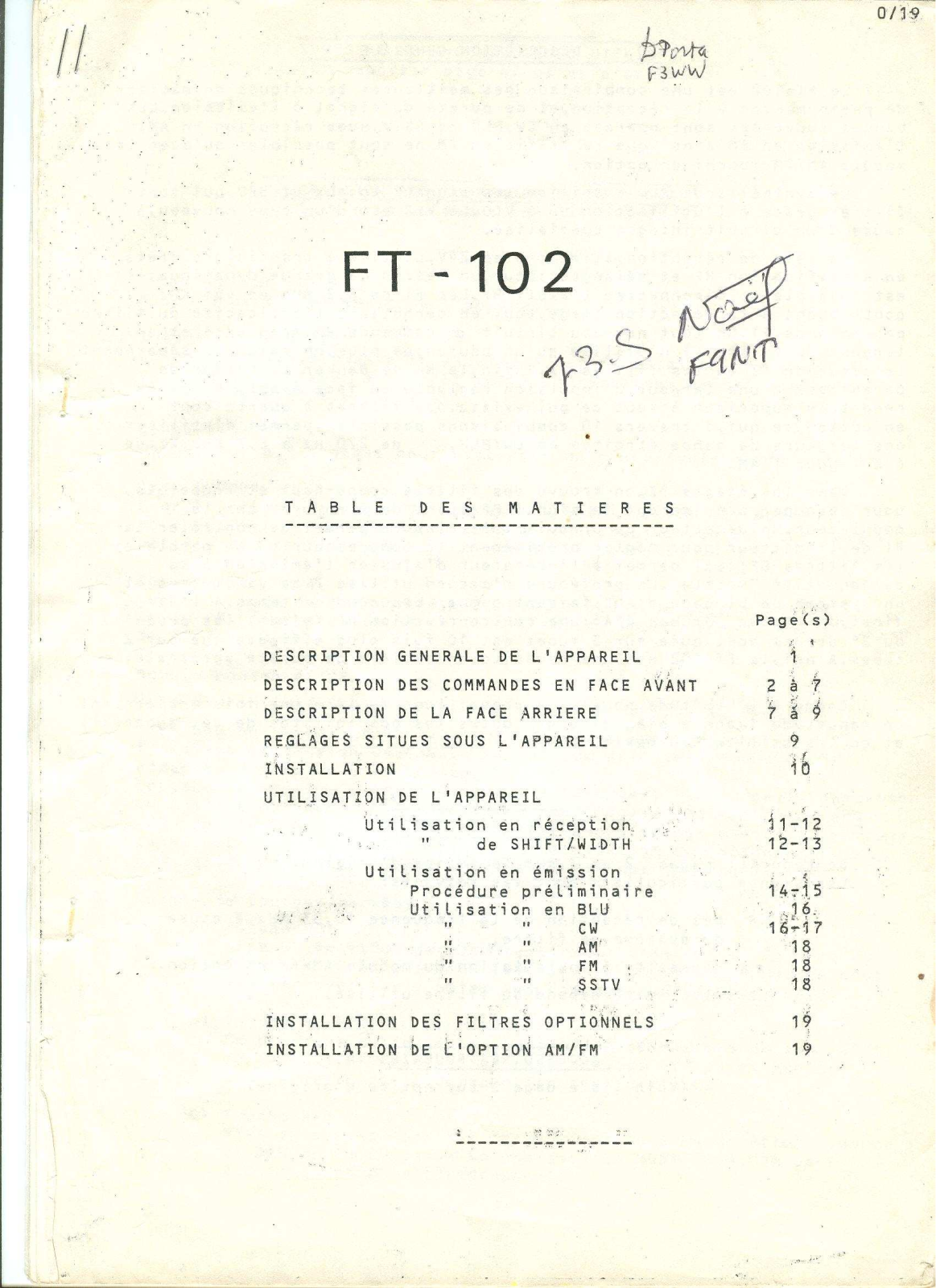 Yaesu FT-102 User Manual