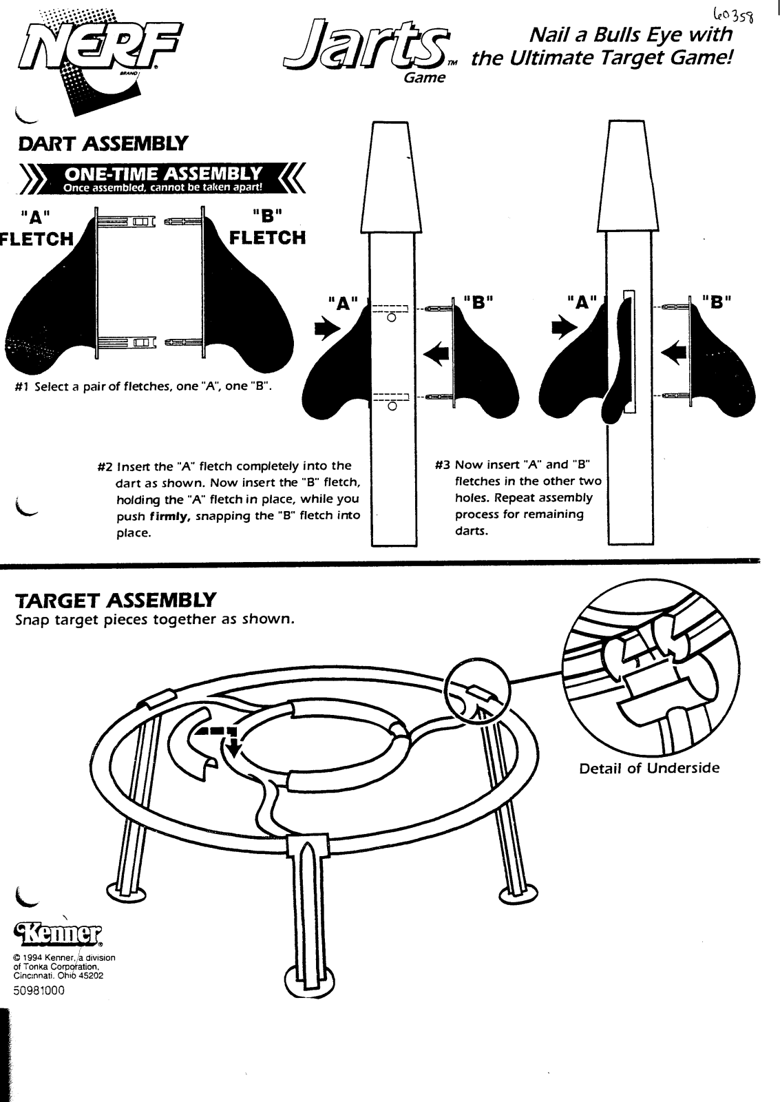 HASBRO Nerf Jarts game User Manual