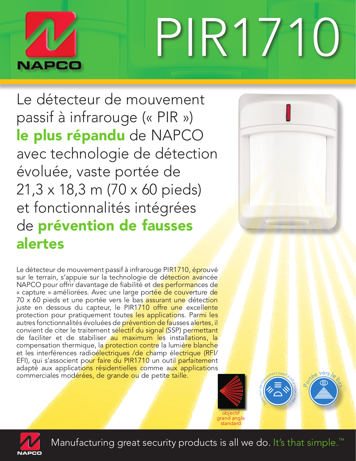 NAPCO PIR 1710 User Manual