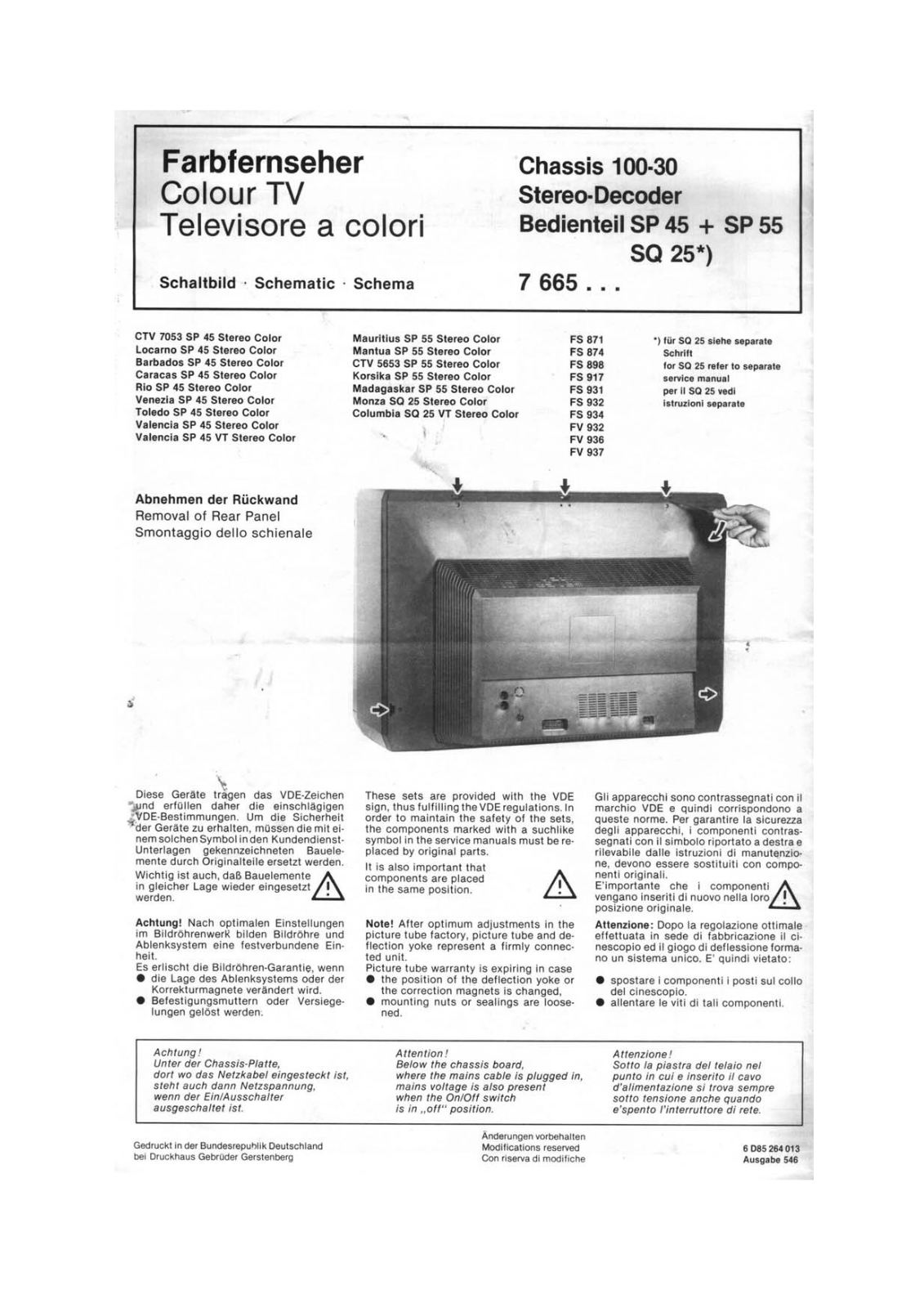 Blaupunkt SP 45, SP 55, SQ 25, SQ 25 VT Service Manual