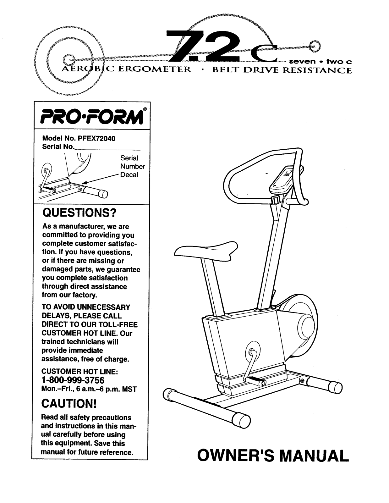 ProForm PFEX72040 User Manual