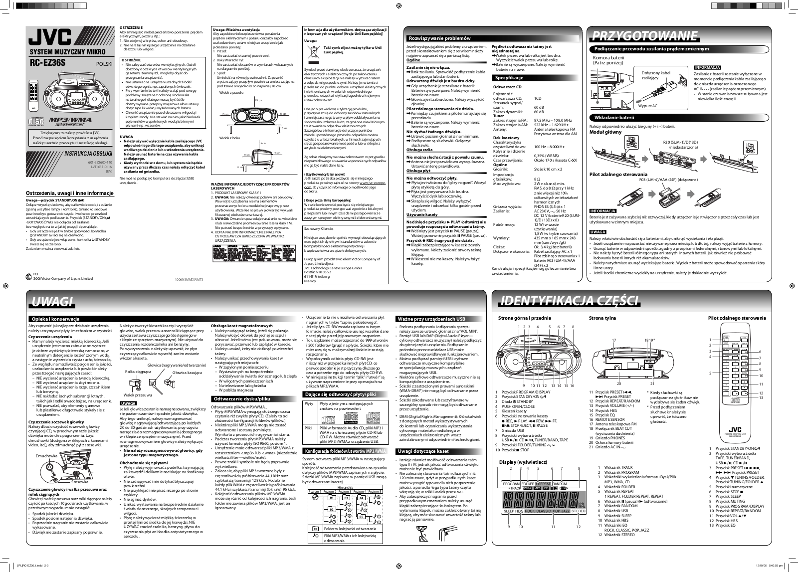 Jvc RC-EZ36S Manual