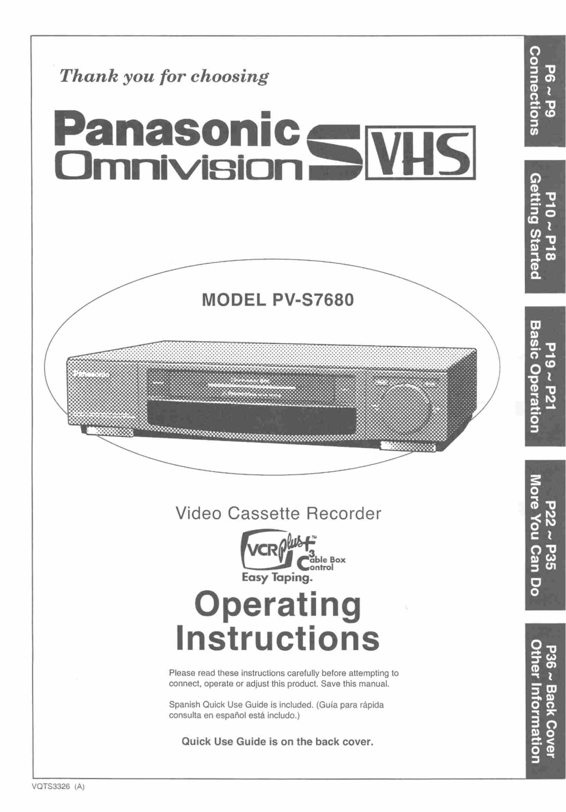 Panasonic PV-S7680 User Manual