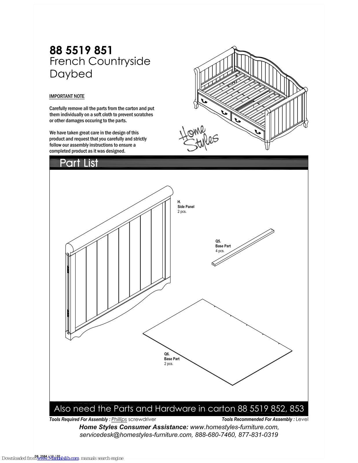 Home Styles 885519851 Assembly Instructions Manual