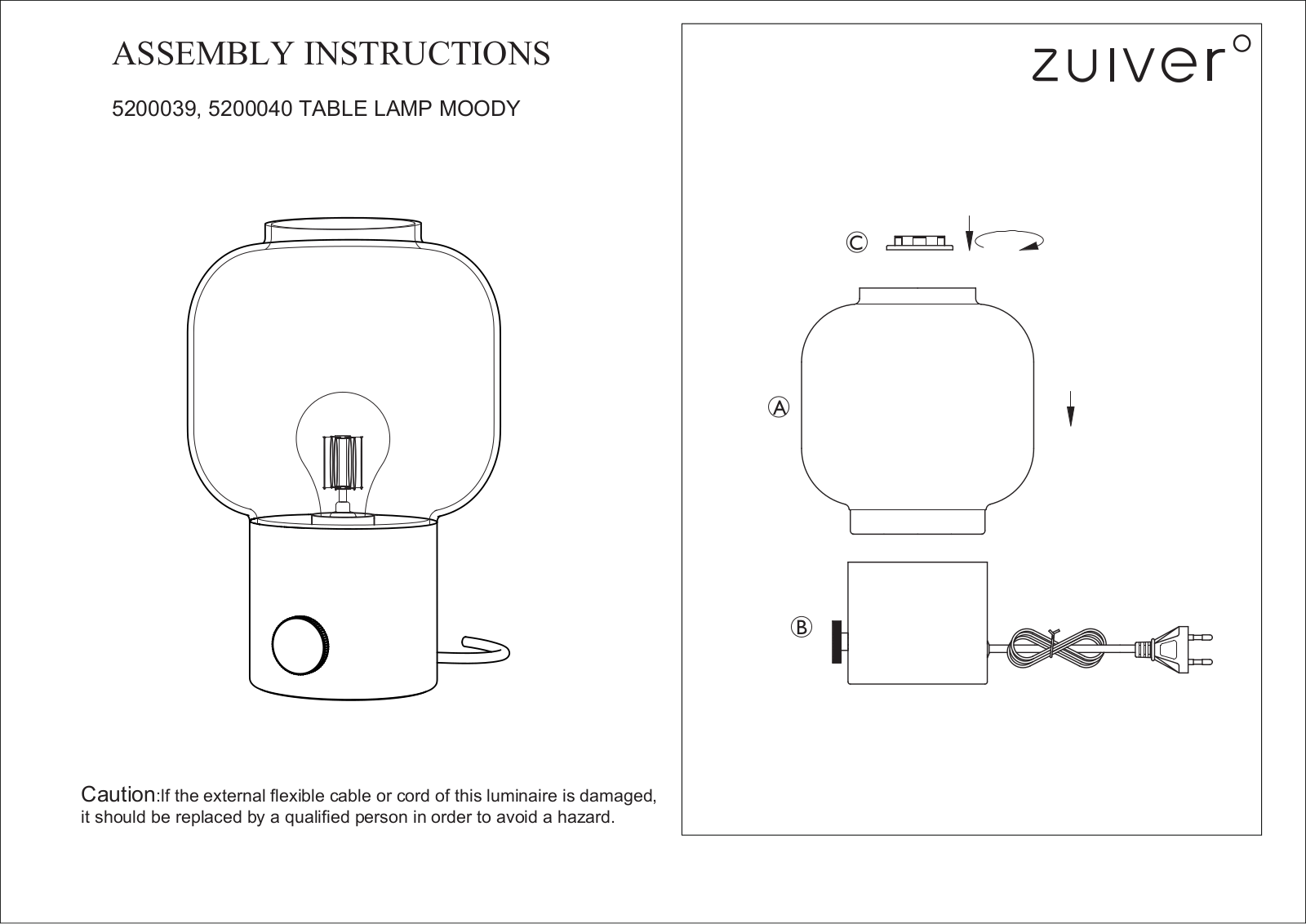 Zuiver ZIVE1306 Installation & Assembly - ManualMachine.com