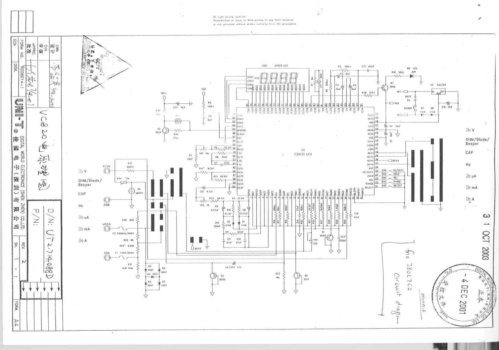 VOLTCRAFT VC-820 Drawing