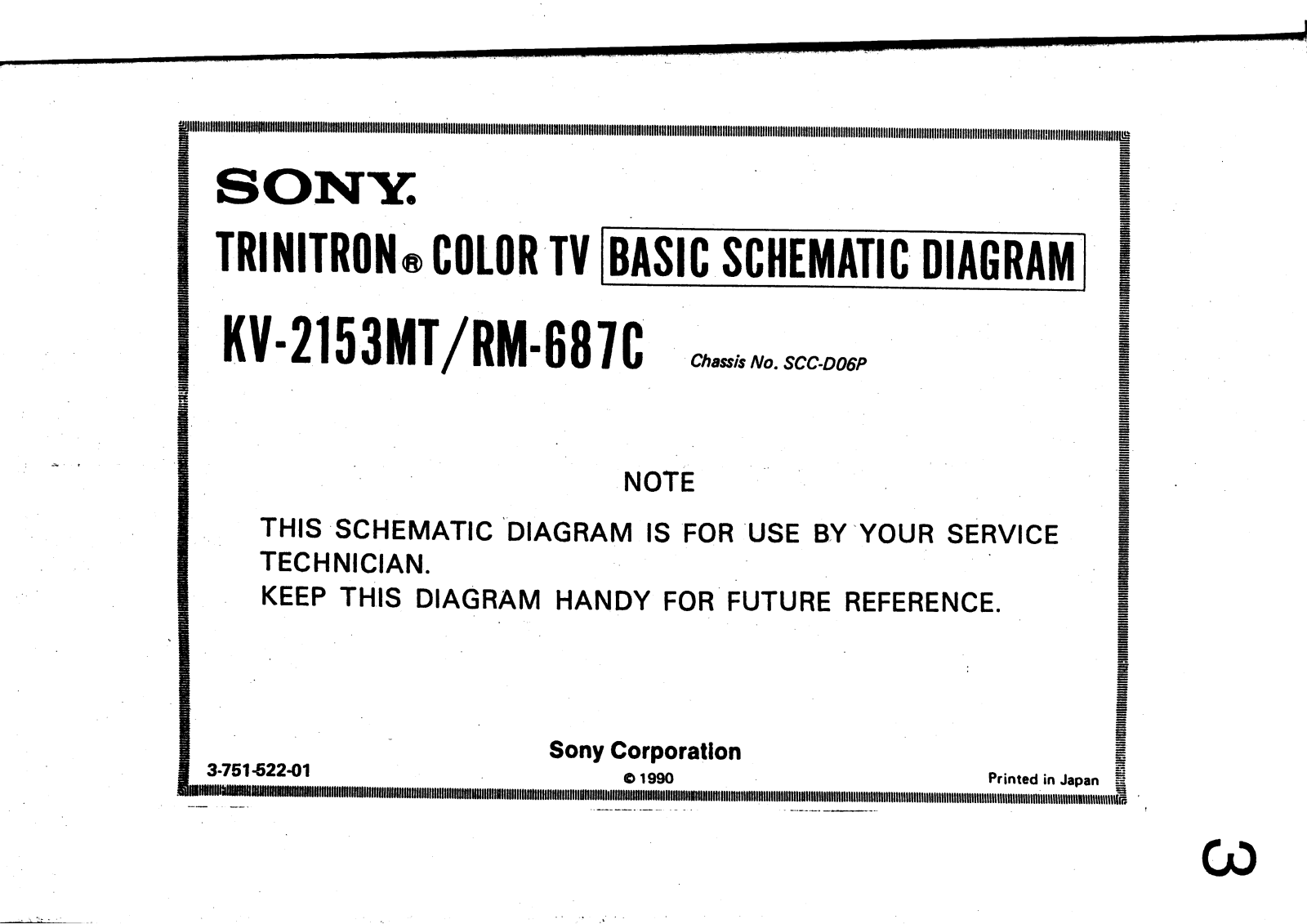 Sony KV-2153 Schematic