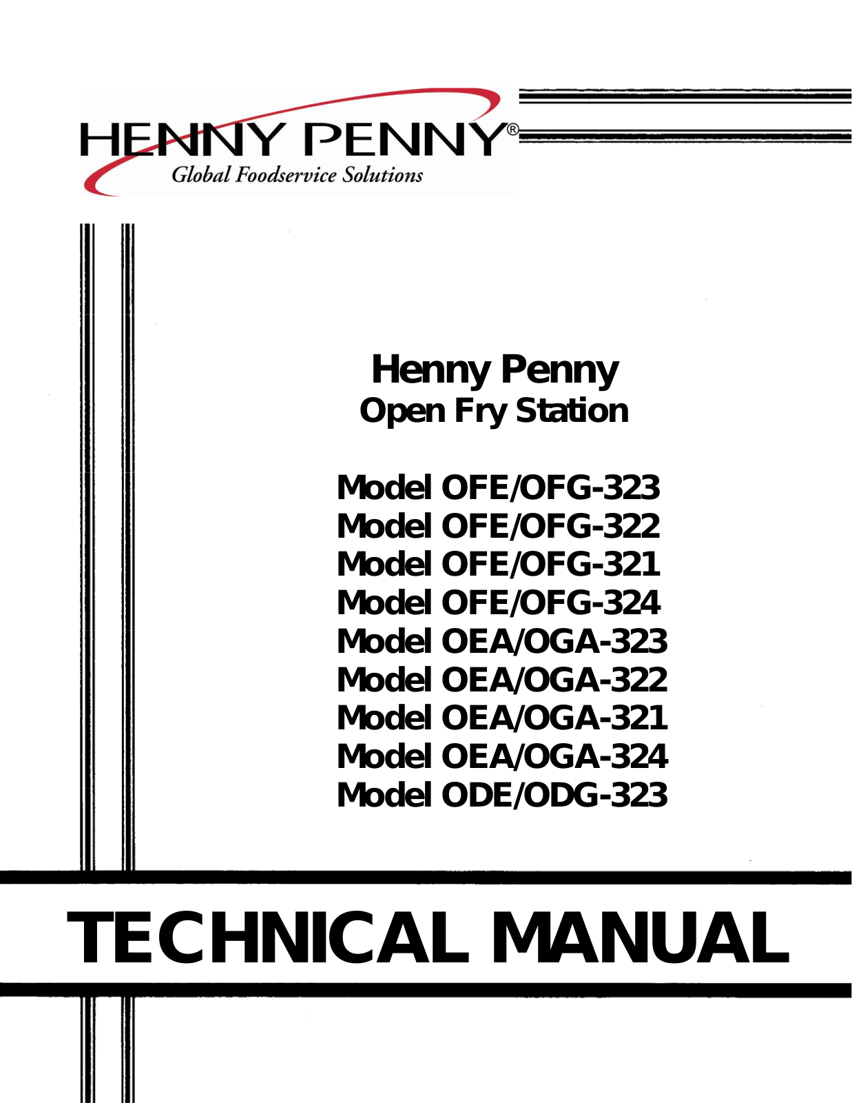 Henny Penny OEA-OGA-323, OEA-OGA-321, OEA-OGA-324, ODE-ODG-323, OEA-OGA-322 User Manual