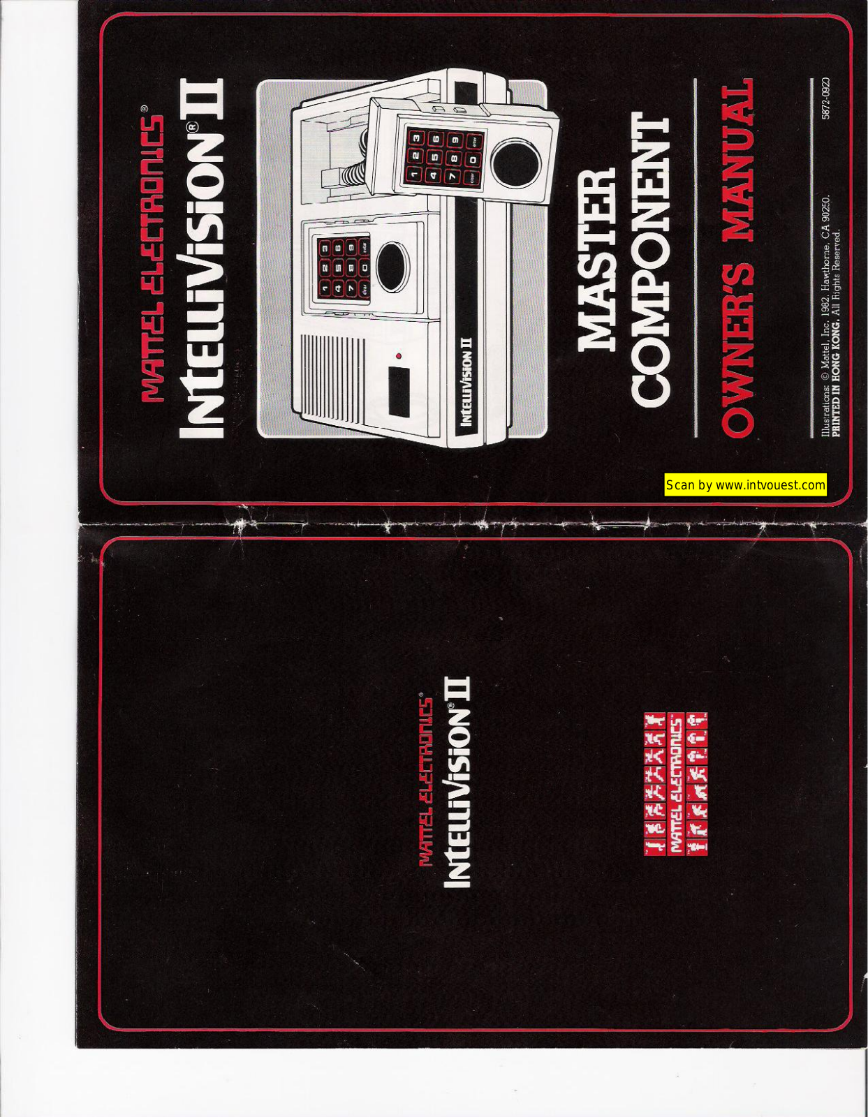 Mattel MASTER COMPONENT, INTELLIVISION II User Manual