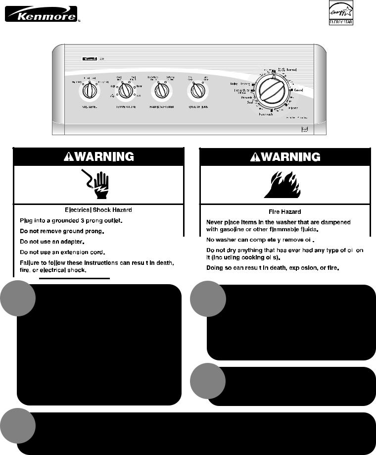Kenmore 110.2983* Quick Reference Guide