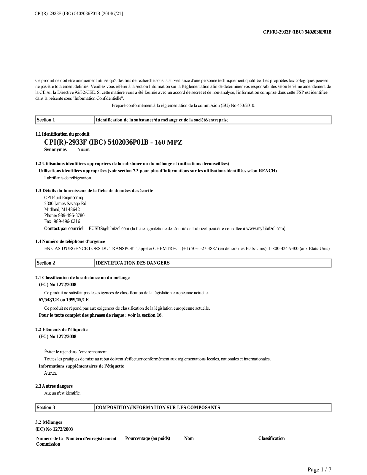 Danfoss CPI(R)-2933F Safety guide