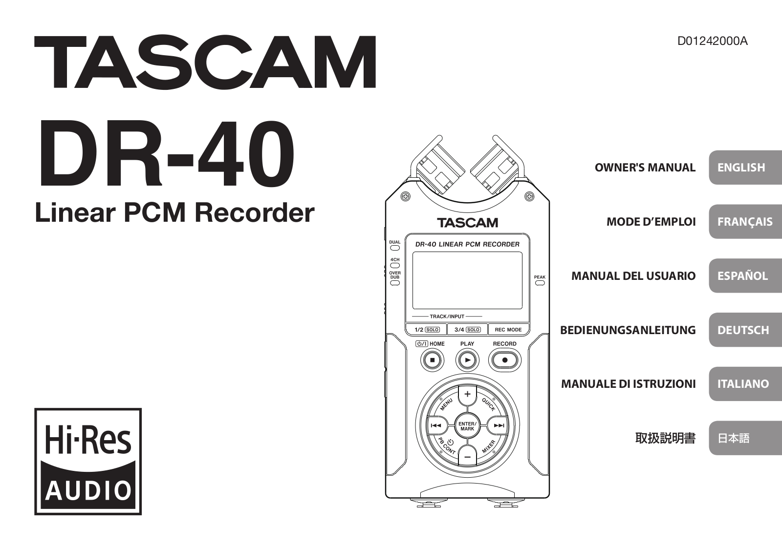 Teac DR-40 User Manual