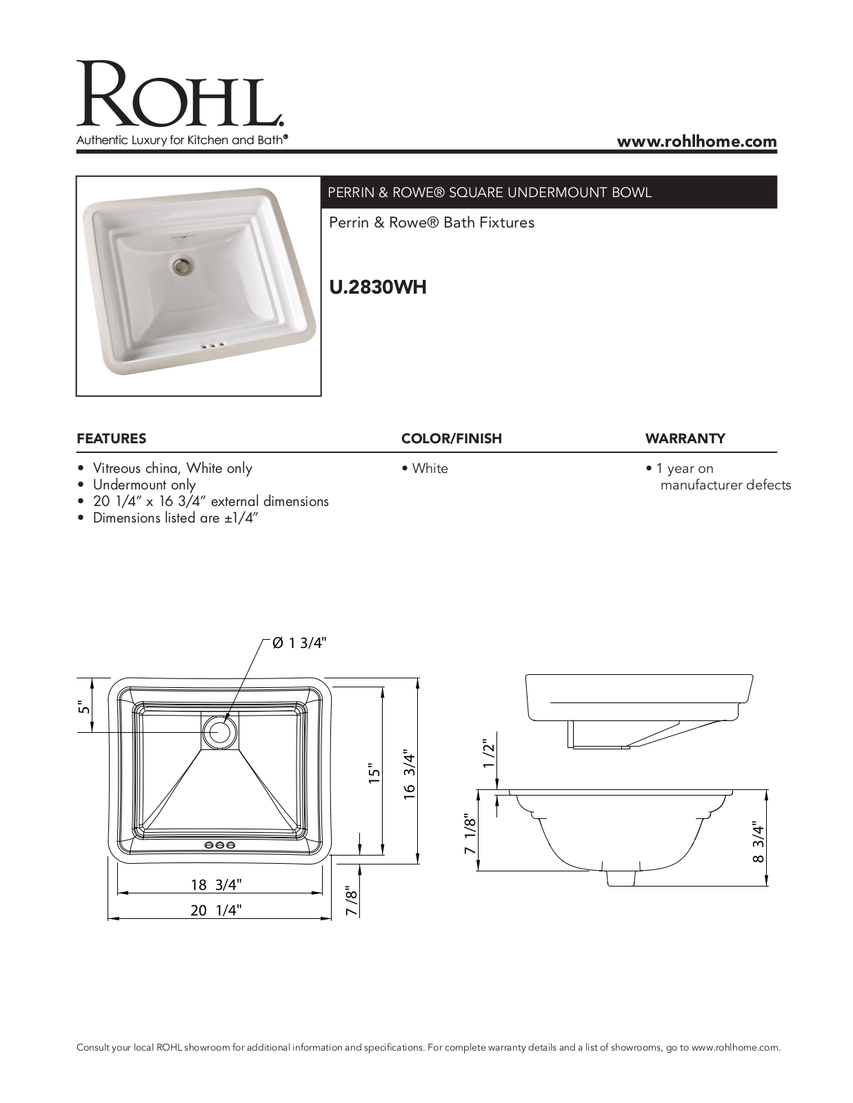 Perrin & Rowe XRH1407 Specifications - ManualMachine.com
