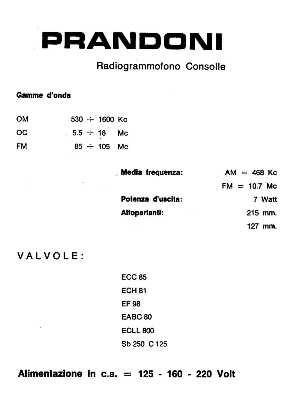 Trans Continents Radio grammo  consolle Specification - ManualMachine.com