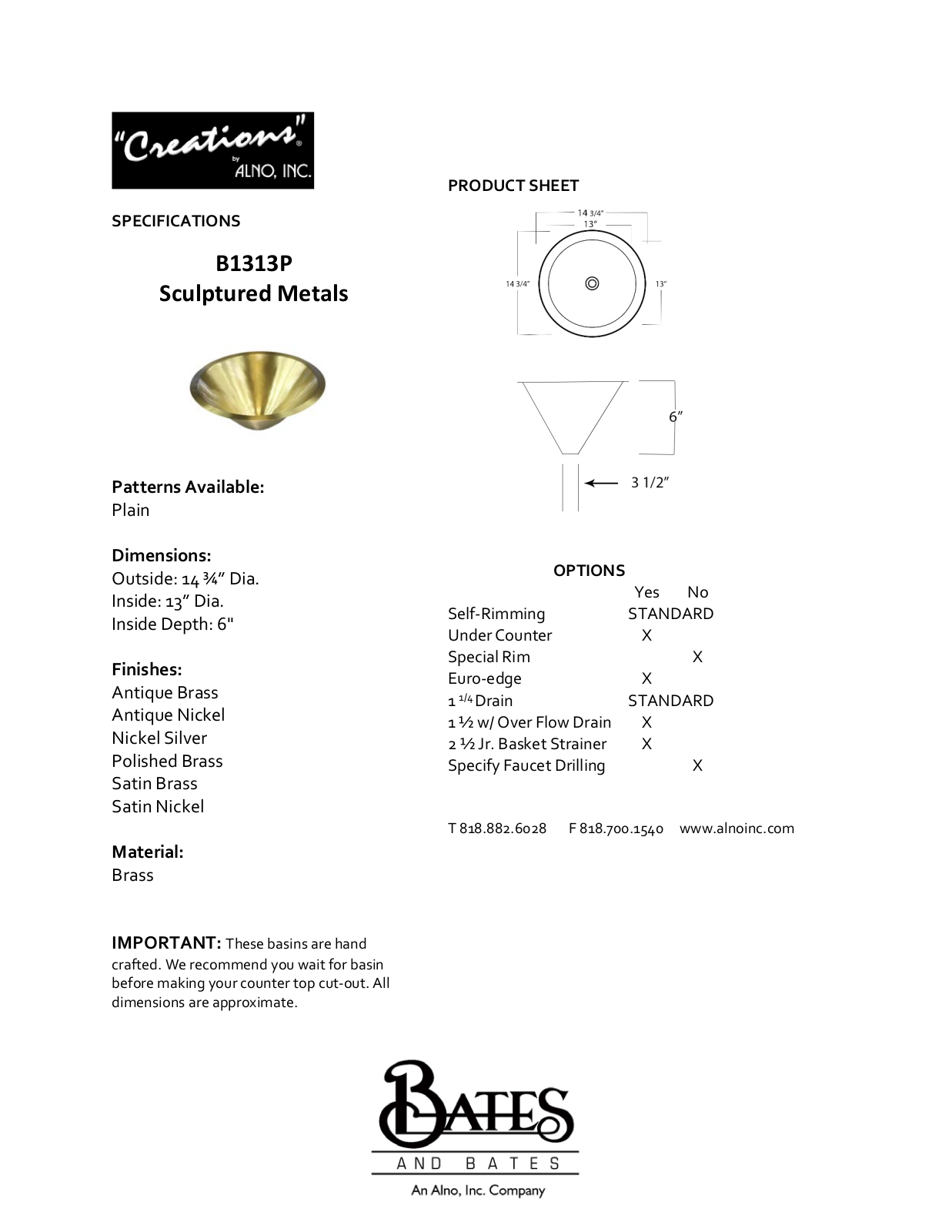 Bates & Bates BSB1060 Specifications - ManualMachine.com