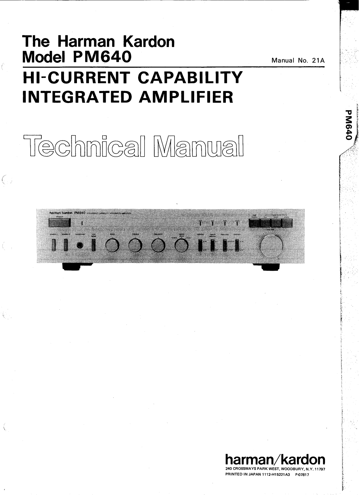 Harman Kardon PM-640 Service manual