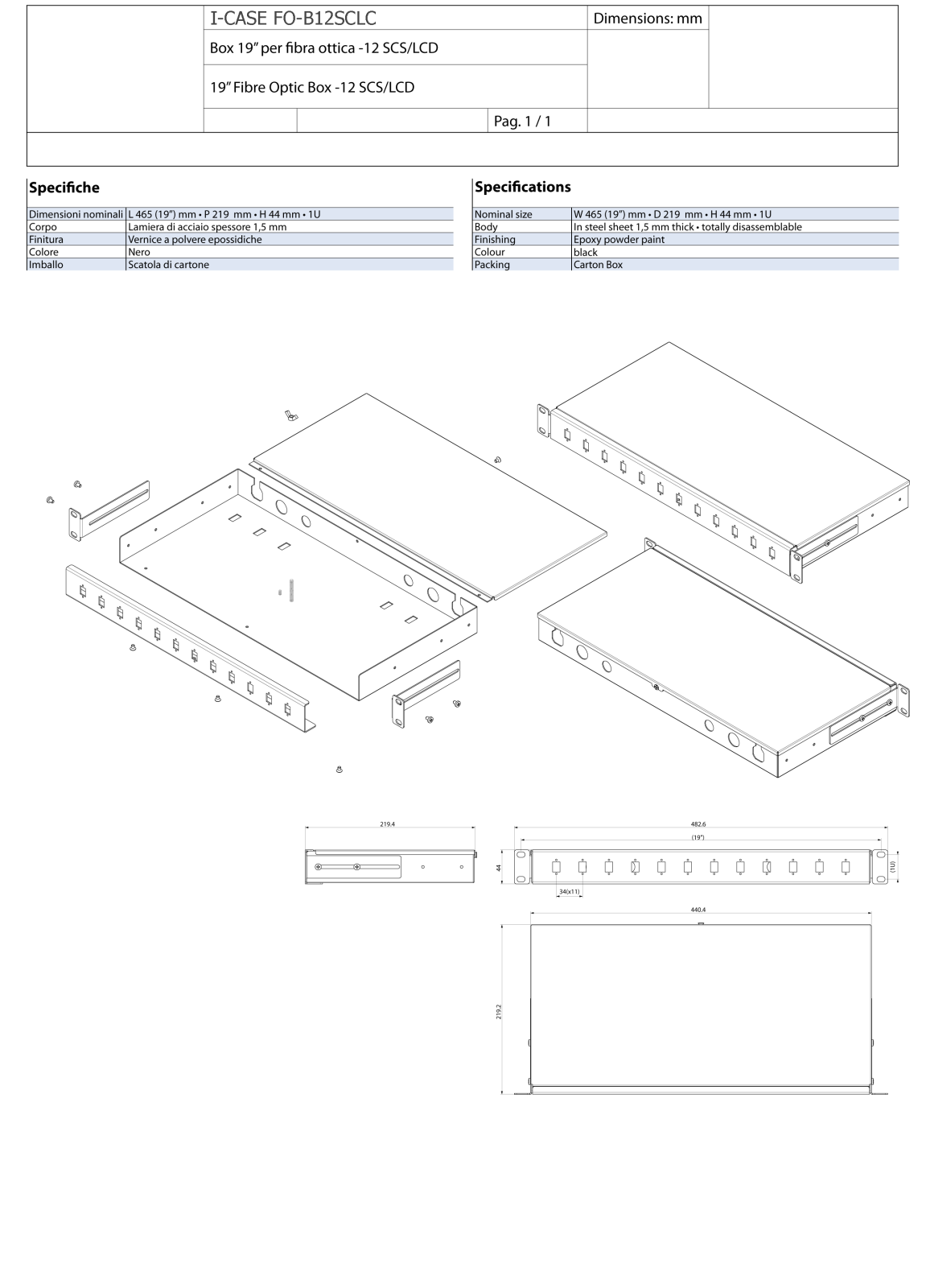 Intellinet I-CASE FO-B12SCLC Drawing - ManualMachine.com
