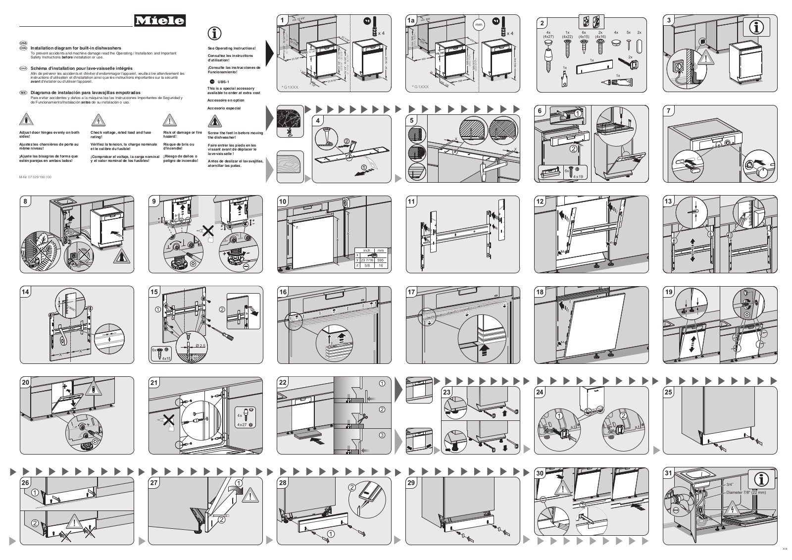 Miele G 2732 Assembly plan