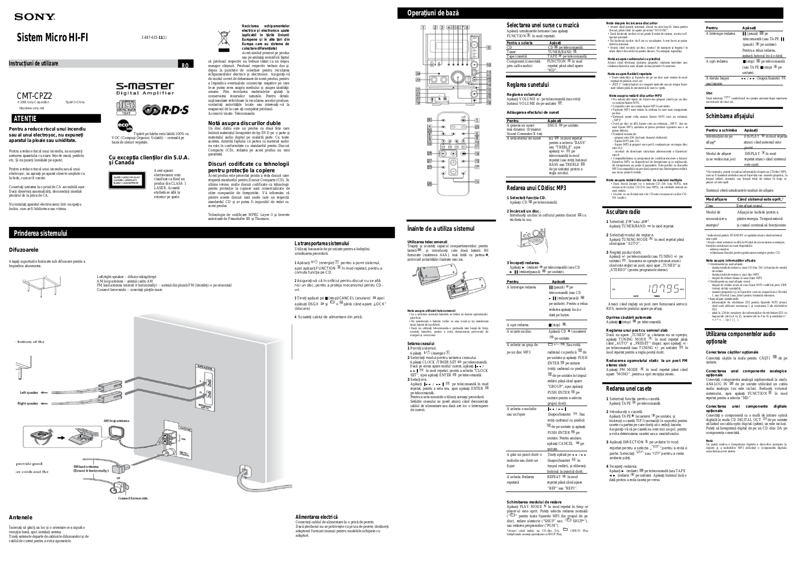 Sony CMT-CPZ2 User Manual