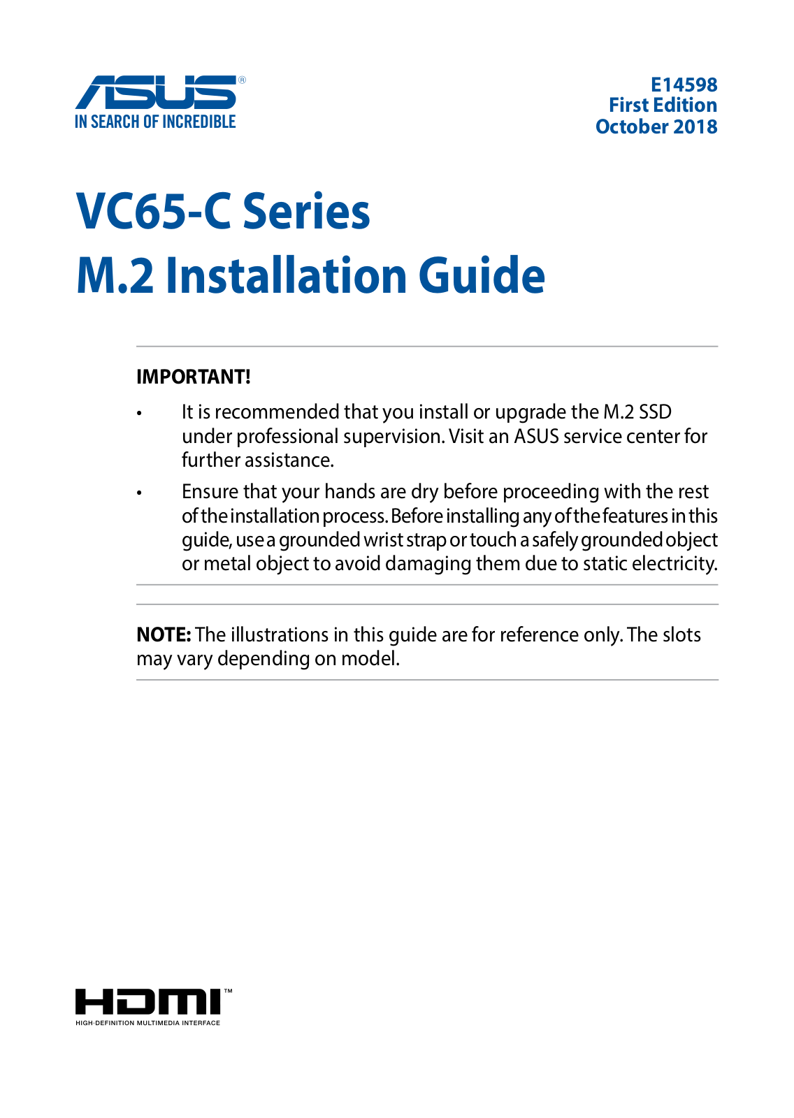 Asus VC65-C1, VC65-C User’s Manual