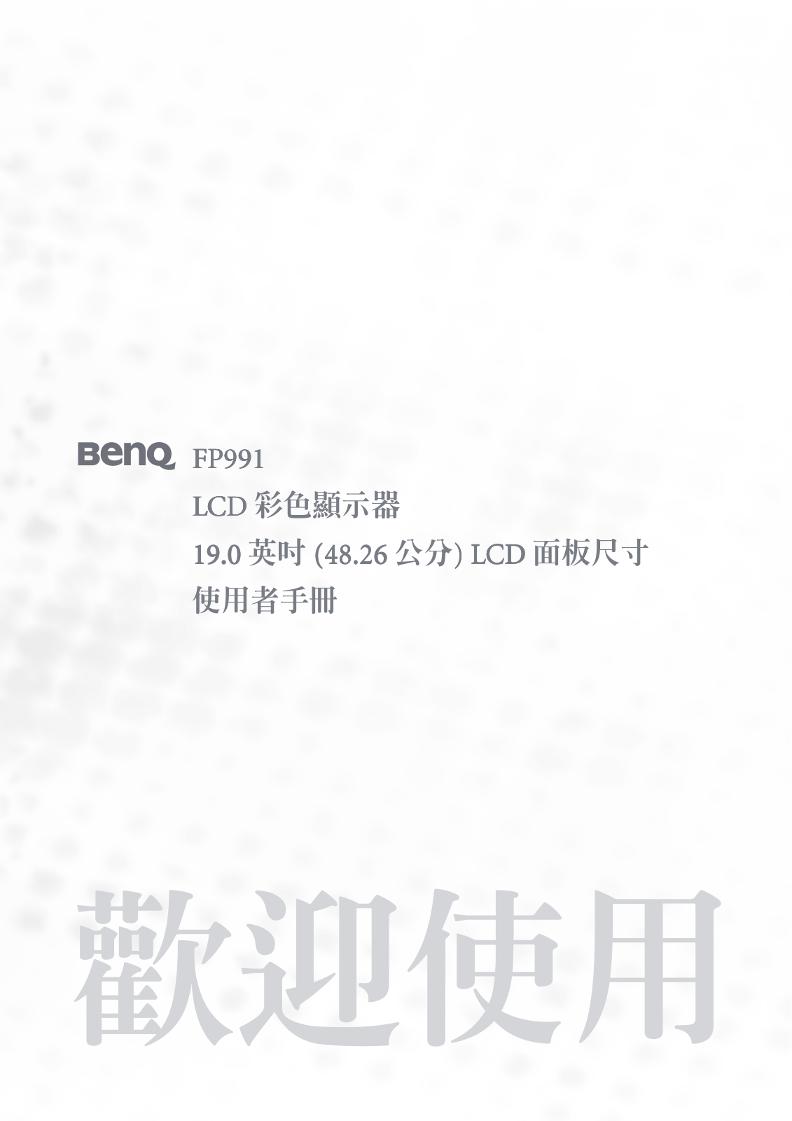 Benq FP991 User Manual