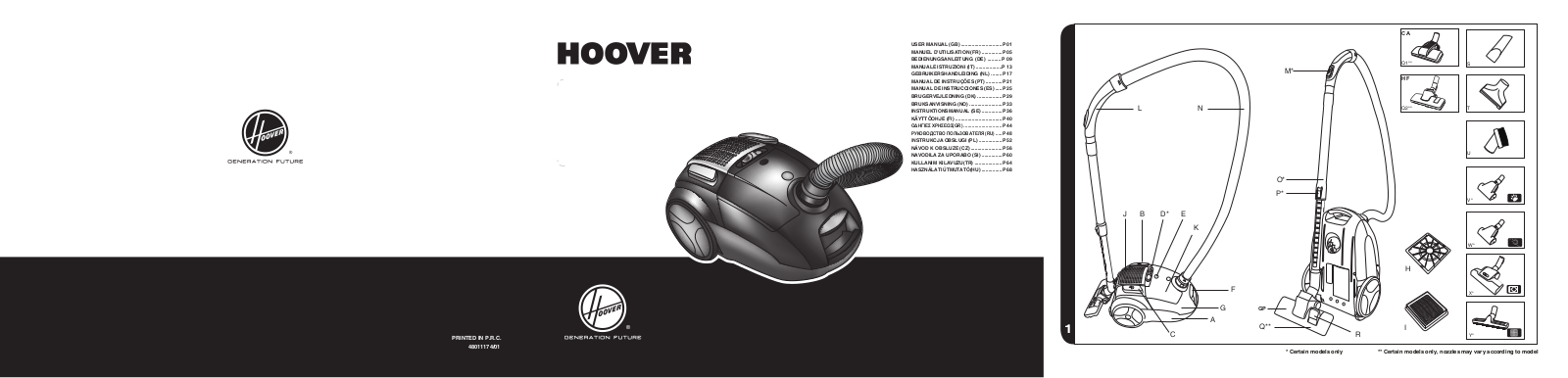 Hoover CTEL7001, PU71-EN01001 User Manual