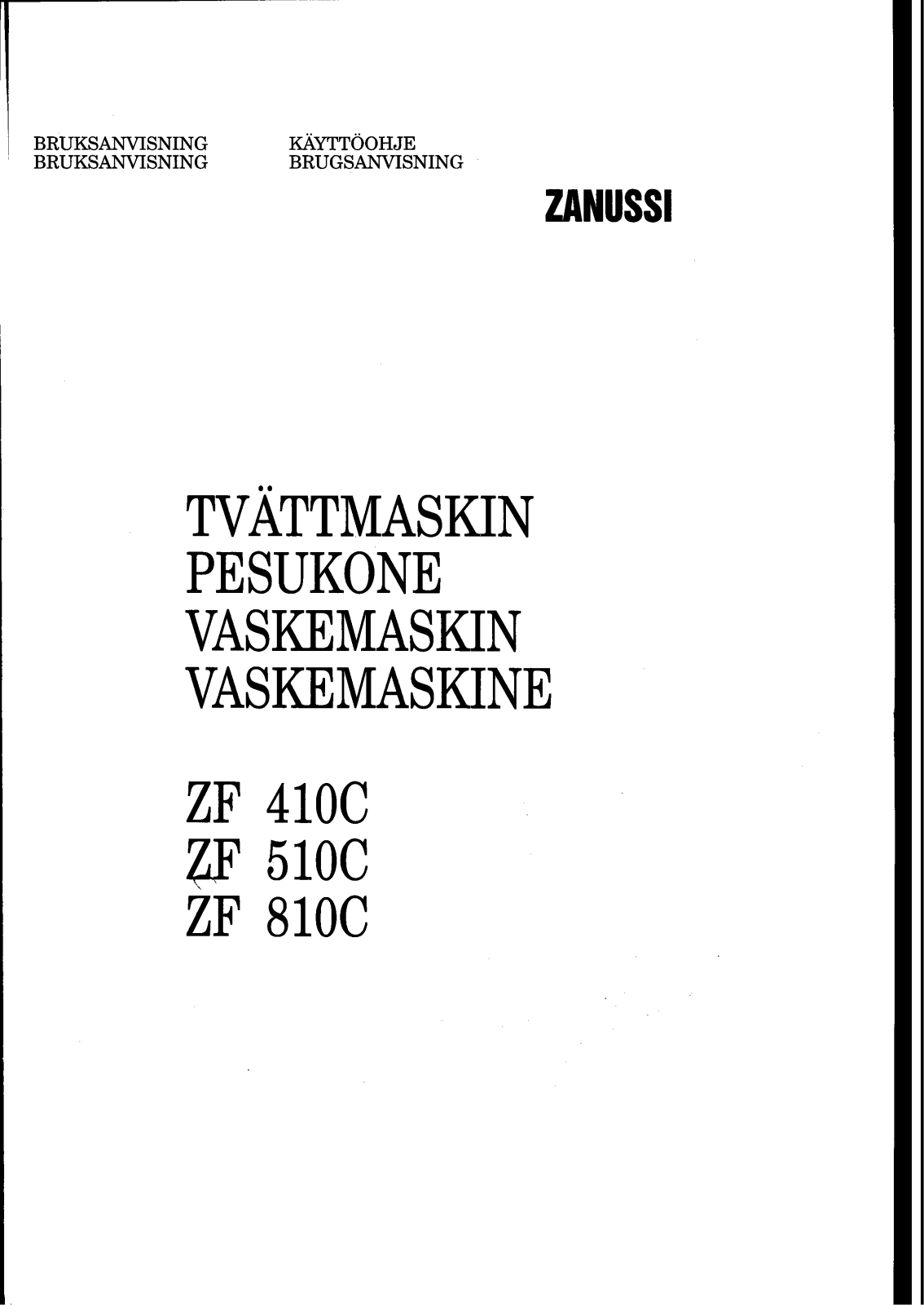 Zanussi ZF810C, ZF410C, ZF510C User Manual