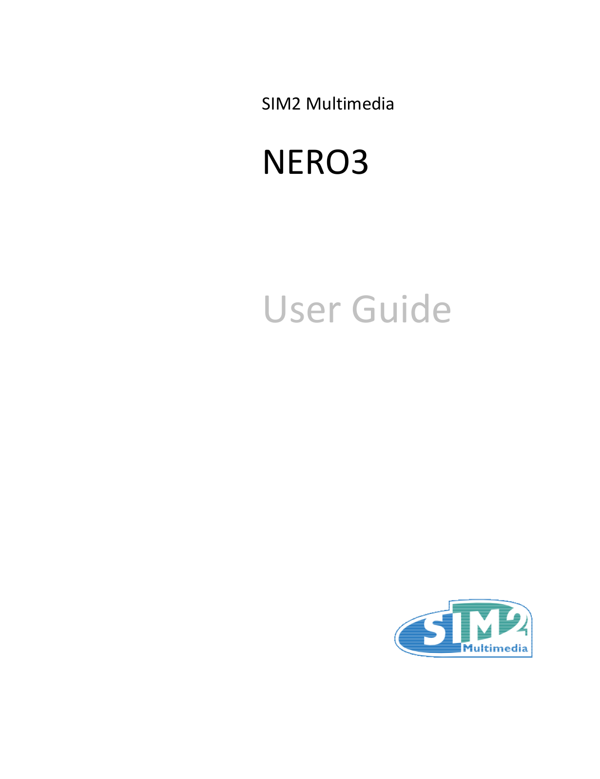 SIM2 Nero 3 ST, Nero 3 LED User Manual