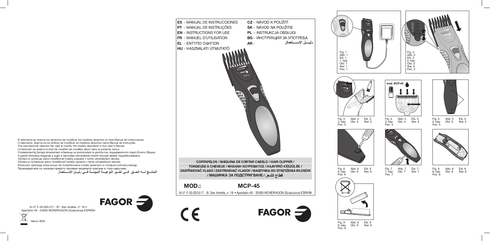 FAGOR MCP-45 User Manual