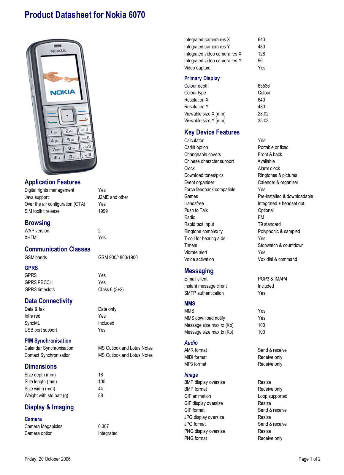 Nokia 6070 User Manual