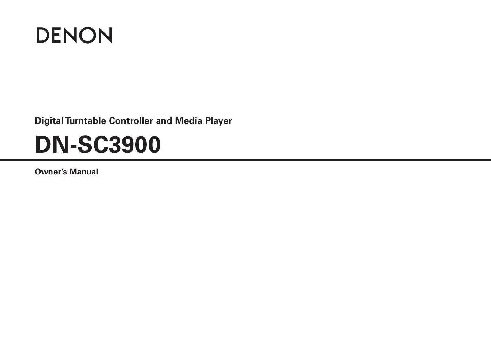 Denon DJ DN-SC3900 Owner`s Manual