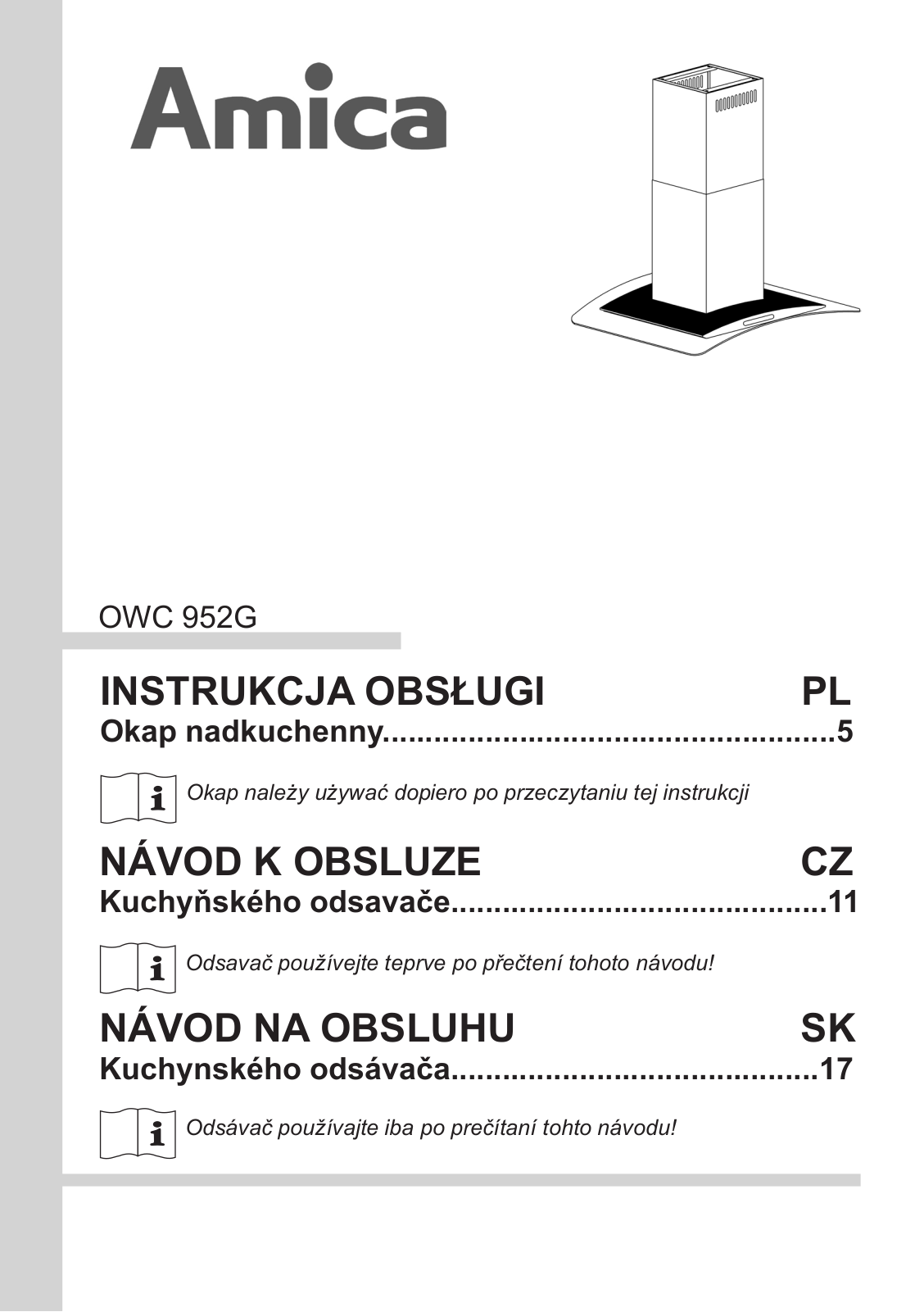 Amica OWC 952 G User Manual