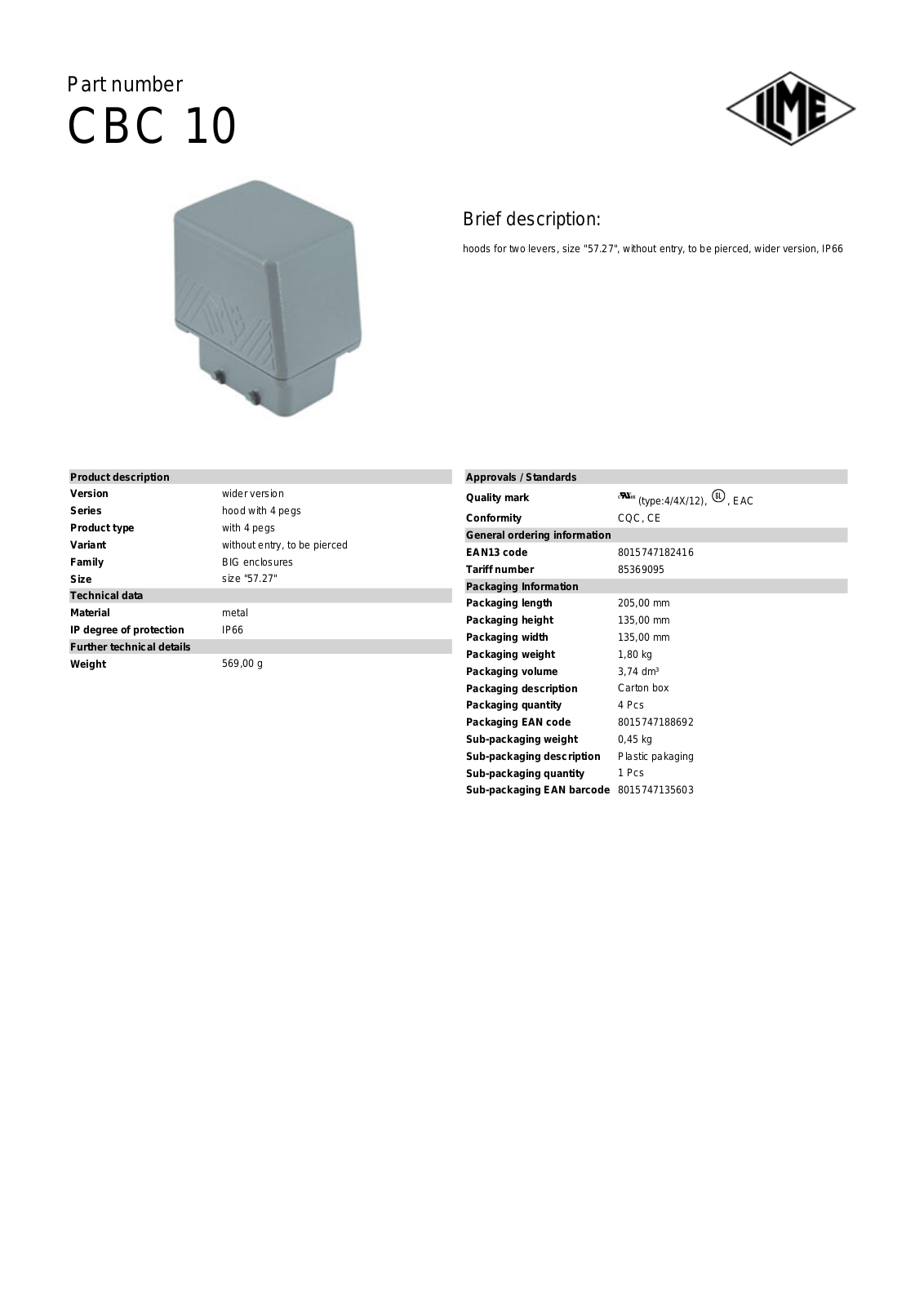 ILME CBC-10 Data Sheet