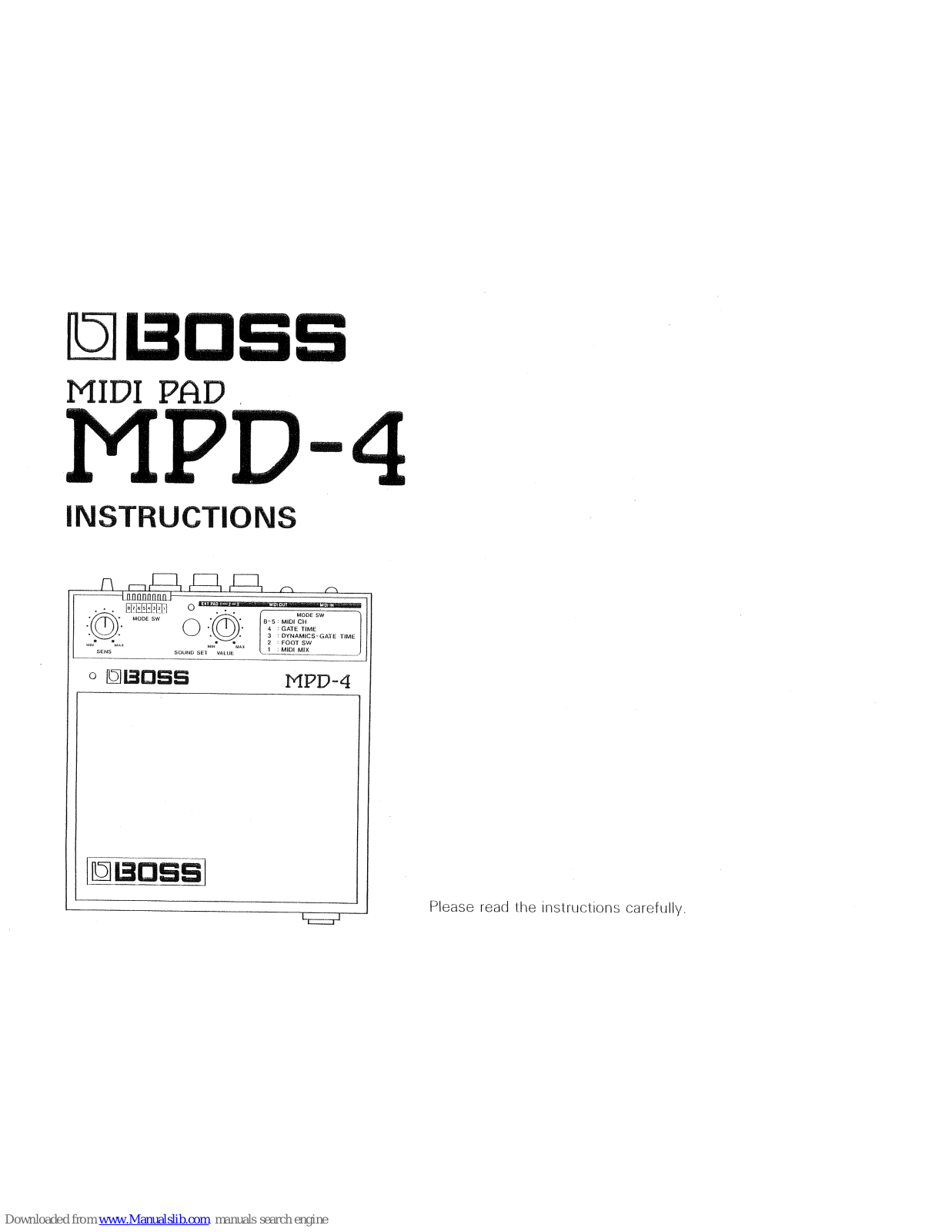 Boss MPD-4 Instructions Manual